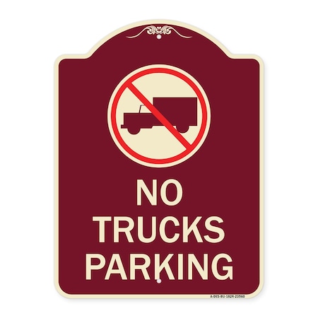 Signmission No Truck No Truck Parking WithHeavy-Gauge Aluminum Architectural Sign, 24" x 18", BU-1824-23560 A-DES-BU-1824-23560